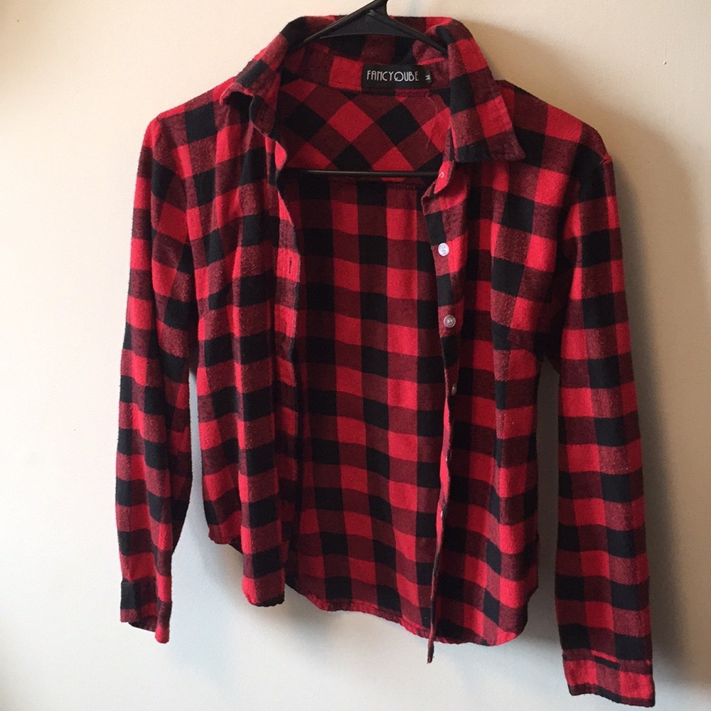 Black and red checkered flannel